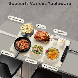 <b>Folding</b> Storage Square Silicone Warm Board Portable <b>Small</b> Family Dining <b>Table</b> With Adjustable Temperature Coil Heating Silicone - Product Image 6