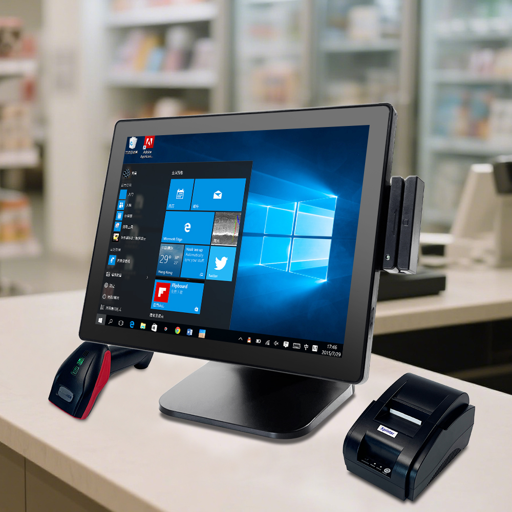 Factory Direct 15'' Dual Screen Touch Screen Card Reader Module in Stock POS System for Cash Register Bulk Wholesale