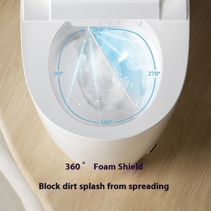 Bồn cầu thông minh lớn, tích hợp chức năng rửa vệ sinh phụ nữ, tự động xả nước, không vành, lắp sàn, kèm điều khiển từ xa - Product Image 6