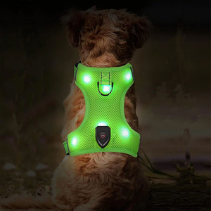 Arnés de malla para perros con luz LED verde intermitente para pasear mascotas - Product Image 2