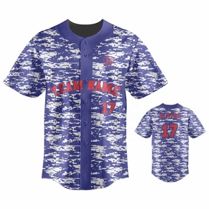 Camiseta Deportiva Casual de Béisbol para Hombre, Marca PIHA SPORTS Classics, Transpirable, de Poliéster/Algodón, Manga Corta, con Botones y Estrellas, Cuello en V - Product Image 2