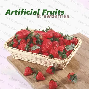 Livraison rapide fruits artificiels <span class=keywords><strong>faux</strong></span> fruits divers types en plastique fausse <span class=keywords><strong>fraise</strong></span> pour fête événement bouquet décoration - Product Image 1