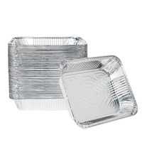 Custom Fast Food Aluminum Foil Food Container/Box Disposable Aluminum Tin Foil Baking Pans/Tray/Dishes/Plates for Food Packaging
