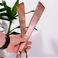 Spatule en bois massif avec corde de suspension, spatule en bois naturel, compatible avec les poêles antiadhésives, pour la cuisson et la pâtisserie, grattoir plat, ustensile de cuisine
