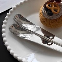 Cuillères à matcha en acier inoxydable avec logo personnalisé, manche long, cuillères à thé matcha, cuillères à poudre en métal de qualité alimentaire pour matcha et café