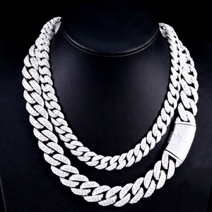 16MM 18MM Miami Moissanite Cuban Link <b>Chain</b> 2rows <b>Ice</b> <b>Out</b> Moissanite GRA S925 Sterling Silver Hip Hop Rapper Cuban Jewelry - Product Image 1