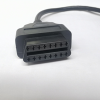Cable de Extensión Personalizado OEM ODM de 30 cm OBD II OBD2 de 16 Pines, Ángulo de 90 Grados Izquierdo/Derecho, Macho a Hembra