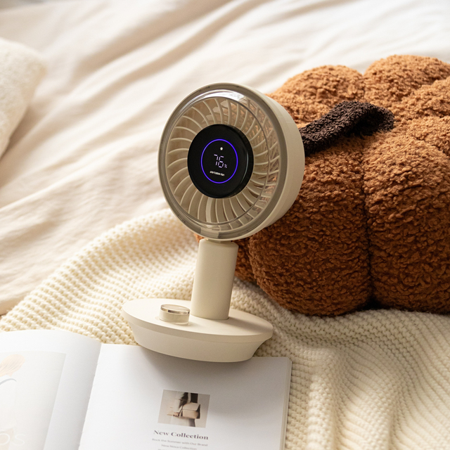 100-gear Strong Wind Portable Desktop Oscillating Fan for Hot Summer 2026 Smart Rechargeable LED Display High Speed Table Fan