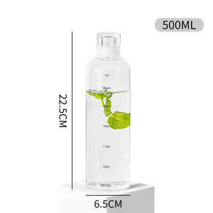 Bouteille en verre borosilicate haute résistance personnalisée de 300 ml et 500 ml pour jus, lait, <span class=keywords><strong>vin</strong></span>, thé, eau de sport, avec bouchon – Vente en gros - Product Image 6
