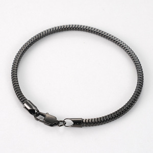 Moda Simple 2mm brillante fuerte elegante <span class=keywords><strong>caballero</strong></span> Acero inoxidable cuadrado serpiente cadena hombres pulsera - Product Image 4