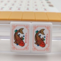 Ensemble de Mahjong américain vert de luxe, tuiles en acrylique vintage avec motifs Joker et floraux, jeu de Mahjong classique de 160 pièces