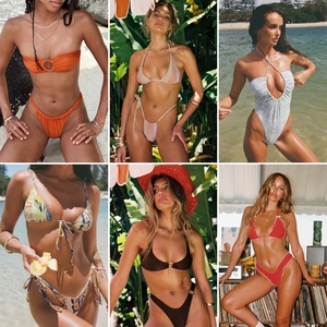 Ensemble de bikini deux pièces sexy et tendance pour femme 2025, pour les vacances à la plage, expédié aléatoirement, maillot de bain d'été - Product Image 5