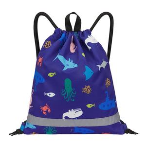 โปรโมชั่นที่กำหนดเองกันน้ำสีฟ้าเด็กสองไหล่ Drawstring กระเป๋าเป้สะพายหลังที่กำหนดเอง Drawstring กระเป๋าเป้สะพายหลัง - Product Image 1