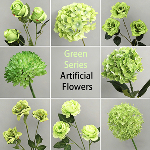 Serie Verde: Flores Artificiales Estilo Bosque, Ramo de Boda Fresco, Material para Arreglos Florales, Accesorios Florales Simulados - Product Image 3