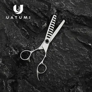 UATUMIプロ卸売売れ筋ヘアカットはさみ6.0インチ日本輸入9CR13スチールチャンカー10歯