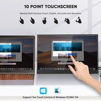 SIBOLAN Nouvelle Technologie Moniteur USB Portable à Écran Tactile Vidéo pour Appuie-tête de Voiture, Écran LCD IPS FHD 1920 x 1080p de 15,6 Pouces