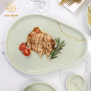 Vente chaude Nouilles Vertes <span class=keywords><strong>Dessert</strong></span> Traiteur <span class=keywords><strong>Service</strong></span> Alimentaire 13.5 Pouces <span class=keywords><strong>Assiette</strong></span> En Céramique pour Restaurant Commercial Dîner Couverts - Product Image 5