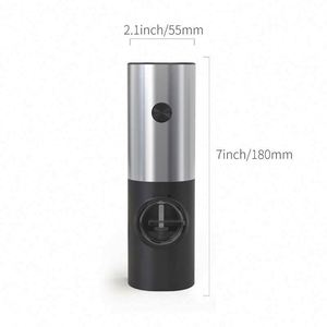 <b>Battery</b> Powered Adjustable Electric Pepper Mill Coarseness Stainless Steel Salt and Pepper Grinder with LED Light - Product Image 4