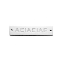 Yiwu Aceon, accesorio de moda de acero inoxidable, fabricación de joyas para ropa, placas de marca, etiqueta de conector estampada rectangular larga