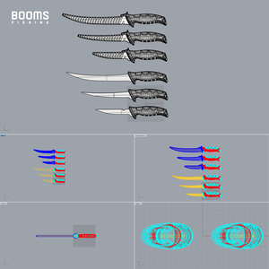 Booms <b>Fishing</b> Customized <b>Fishing</b> Cutting Filleting Knife Set PP Handle Exclusive Outdoor Hunting Fish Fillet Knife Set - Product Image 2