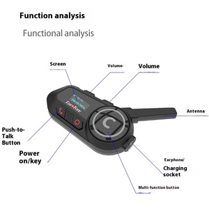 New eurofone mát LED hiển thị xe máy Mũ bảo hiểm cho tai nghe Bluetooth 6 đám đông <span class=keywords><strong>intercom</strong></span> Tai nghe không thấm nước - Product Image 3
