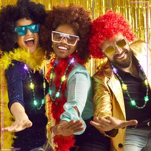 סיטונאי מותאם אישית הוביל שרשרת מרדי גרא שרשרת מסיבה עמיד למים הוביל שרשרת מסיבה - Product Image 4