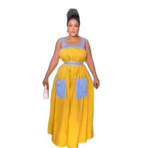 Robe longue en coton vintage anti-statique sans col et épaules dénudées, style patchwork, collection Printemps 2026, pour le commerce international – Grande Vente - Product Image 5