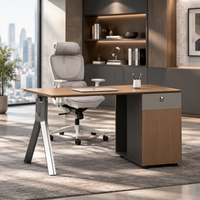 Meuble de bureau moderne : Bureau de direction individuel avec meuble de rangement sur pied – Ensemble de table de bureau en gros, idéal pour les projets d'aménagement de bureaux.