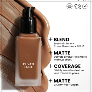 Fonds <span class=keywords><strong>de</strong></span> <span class=keywords><strong>Teint</strong></span> Liquide Maquillage Couvrance Totale Végétalien Résistant à l'Eau Longue Tenue Fini Mat, Logo OEM Marque Blanche - Product Image 4