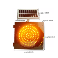 Solarbetriebene LED-Blinkleuchte Gelb-Rot 300mm Stroboskop-Warnleuchten Blinkende Laterne Warnbeleuchtung