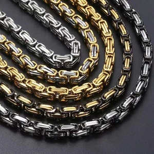 Duyizhao vendita calda Byzantium collana Hip Hop in acciaio inossidabile 4mm-12mm catena 18k placcato oro da uomo Dubai Emperor Fashion Jewelry - Product Image 1