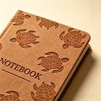 Carnet A5 en PU marron à couverture rigide, motif tortue marine, journal d'écriture, papeterie de voyage, cadeau, agenda