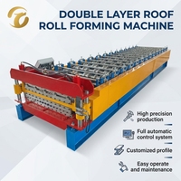 Machine de formage à froid de tôles profilées de 2 types pour tôles de toiture, utilisation en construction métallique avec contrôle PLC