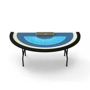 Lussuoso Mdf semicerchio Blackjack gioco d'azzardo tavolo da Poker tavolo personalizzato feltro pieghevole tavolo da Poker Blackjack in vendita