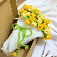 2025 produk baru buket rajutan mawar selimut bunga buatan tangan romantis mawar hadiah liburan untuk nenek ibu hadiah adik