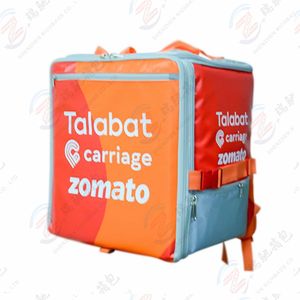 Mochila térmica personalizable de alta calidad, bolsa impermeable y ampliable, color naranja, con aislamiento térmico, <span class=keywords><strong>para</strong></span> entrega de comida caliente - Product Image 4