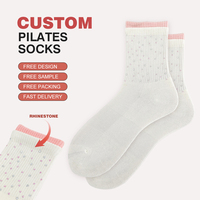 Chaussettes de yoga personnalisées en jacquard avec paillettes et strass pour Pilates, différents styles