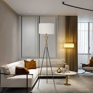 Lampada da Terra di Design Minimalista Moderno per Camera da Letto Lampada a LED 10 Ferro Led <span class=keywords><strong>Legno</strong></span> Nordico 80 Rotonda Moderna Bianca per <span class=keywords><strong>Soggiorno</strong></span> 15 - 30 7.5 - Product Image 4