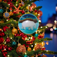 Ornements en verre faits à la main personnalisés avec impression couleur intégrale - Décorations de Noël personnalisées avec peinture intérieure