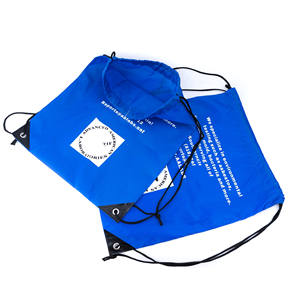 <b>Promotional</b> Custom Logo Draw String Bag Polyester Sport <b>Backpack</b> Drawstring Gym Bag With Zipper Pocket - Product Image 1