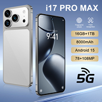 Teléfono Inteligente I17 Pro 5G Gris a Bajo Precio, 16GB+1TB, Batería de 8000mAh, Pantalla de 7.3 Pulgadas y 120Hz, Cámara de 108MP
