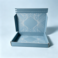 Boîte d'expédition en carton ondulé personnalisée avec bande de déchirement, doublure couleur, pour e-commerce et emballage cadeau
