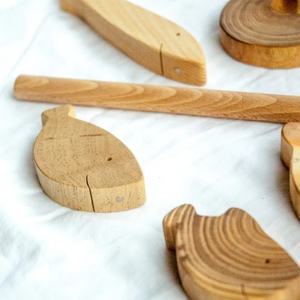 Jouet de pêche magnétique écologique pour enfants, 8 poissons en bois pour les tout-petits, cadeau préscolaire, <span class=keywords><strong>aimant</strong></span> Ndfeb courbé, cadeau de Noël sûr - Product Image 2