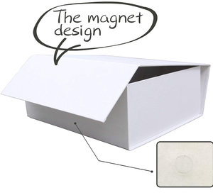 Dossier en carton ondulé blanc 7,8x7x3,1 pouces (taille intérieure 7,4x6,8x3 pouces) Fermeture magnétique Matériaux recyclés Revêtement UV Petit format - Product Image 5