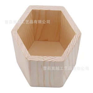 Wooden Pen Holder Square <b>Solid</b> <b>Wood</b> <b>Desk</b> Organizer For Office Home Student Supplies With Flowers And Pencils - Product Image 3