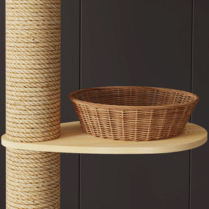 Luxury Floor to Ceiling <strong>Wooden</strong> <strong>Cat</strong> <strong>Tree</strong> Tower with Climbing Platforms and Scratching Posts <strong>Cat</strong> <strong>Tree</strong> - Product Image 4