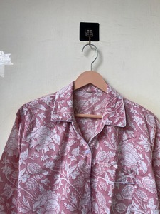 ชุดชุดนอน100% 2ชิ้นสำหรับใส่ฮันนีมูนเสื้อกางเกงผ้าฝ้ายออร์แกนิกชุดอินเดียพิมพ์ลายดอกไม้ระบายอากาศสำหรับฤดูร้อน - Product Image 2