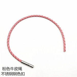 Pulsera Trenzada de Cuero Rojo con Hebilla de Acero Inoxidable de 3mm, Regalo de Joyería - Product Image 5