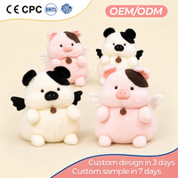 Peluche personnalisée cochon moelleux avec ailes, deux couleurs, pour la décoration de chambre et les acheteurs de magasins de détail