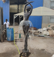 Statue de Ballet de ballerine en Bronze, fontaine d'eau de danse de fille, taille réelle de jardin en plein air personnalisée
